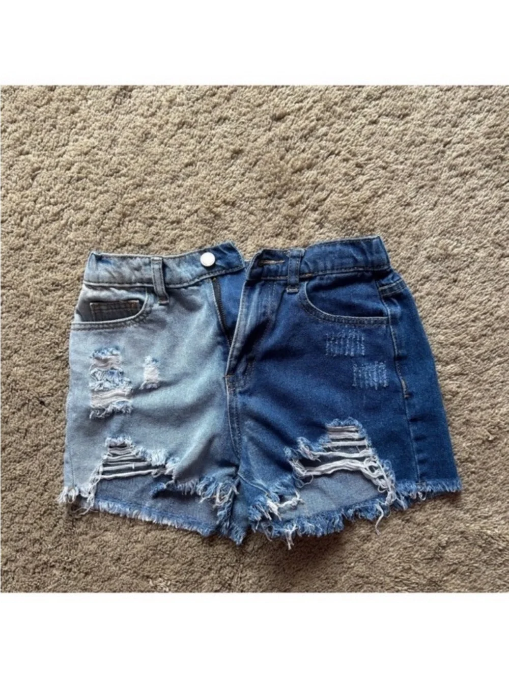 SHEIN Kids Denim Shorts - Light Blue and Dark Blue
